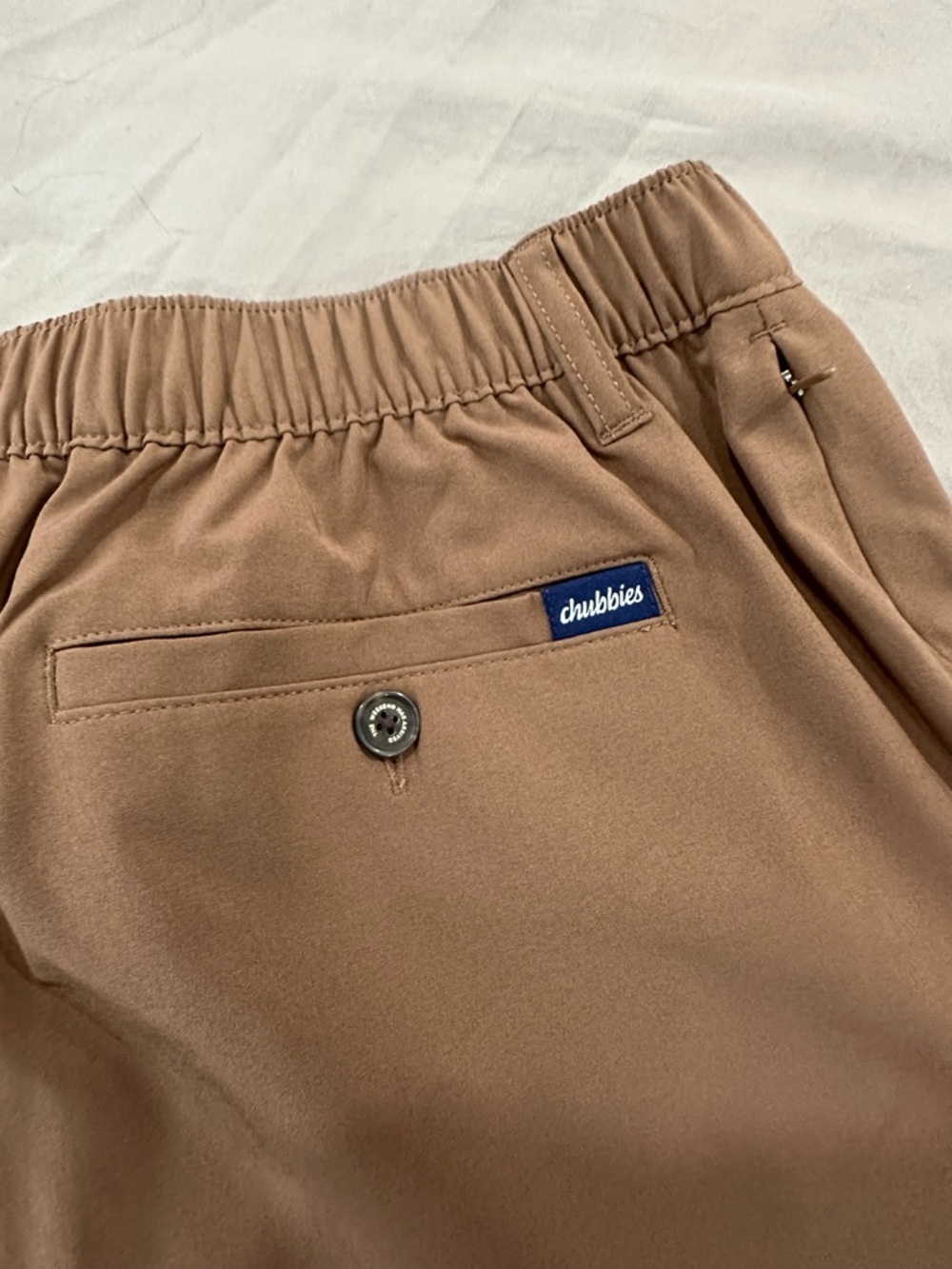 chubbies Everywhere Brown Hybrid Shorts with Navy Drawstring - Picture 7 of 9
